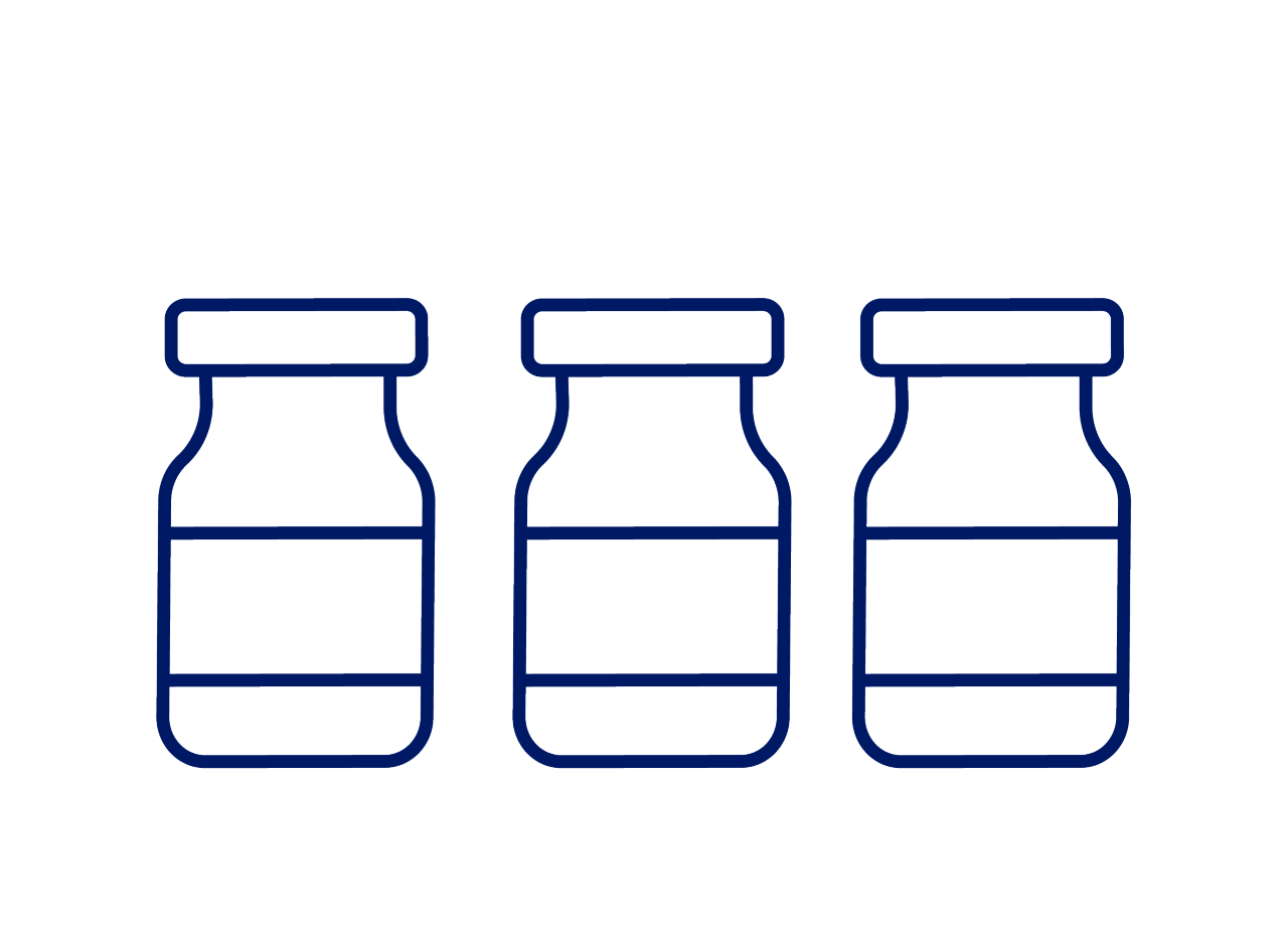 Illustration som visar konturerna av vissa flaskor.